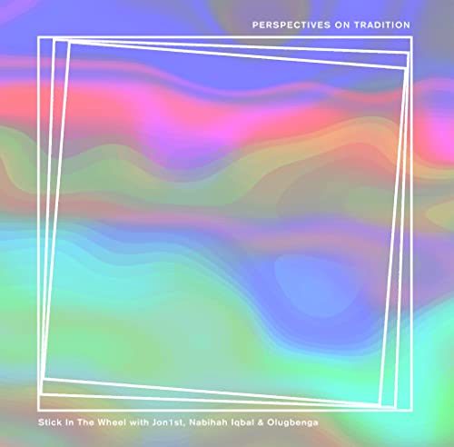 CD cover with abstract colorful swirls and a white square frame.