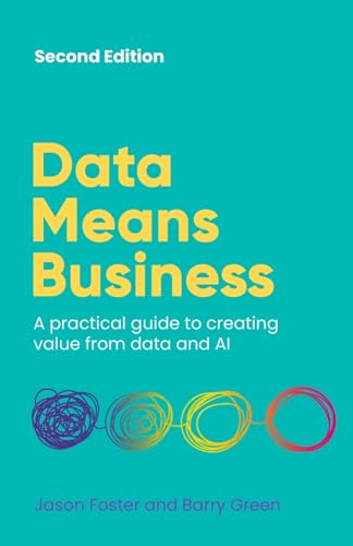 Book cover: "Data Means Business," second edition, with abstract graphics.