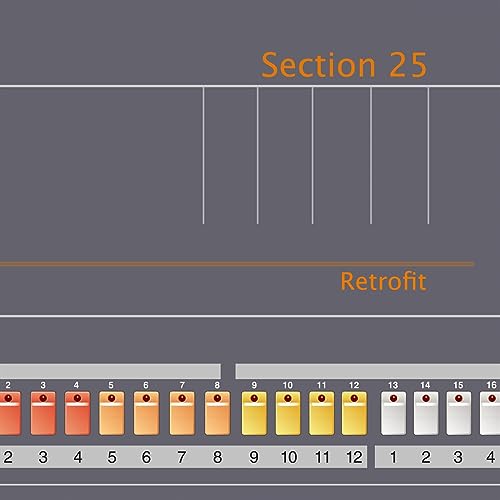 Section 25 "Retrofit" vinyl album cover with orange and yellow stripes.