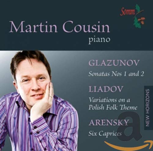 CD cover featuring pianist Martin Cousin, with composers’ names listed.