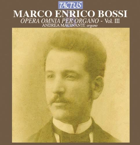 CD cover featuring a sepia-toned portrait of composer Andrea Macinanti.