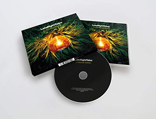 Late Night Tales Jordan Rakei CD case and disc with glowing plant imagery.