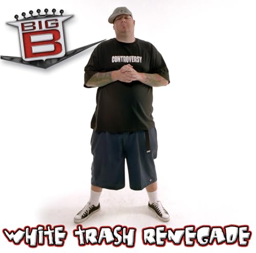 Man wearing a cap and t-shirt, album cover for "White Trash Renegade.