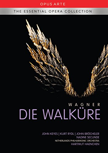 DVD cover for Wagner’s “Die Walküre” featuring golden wings against black.