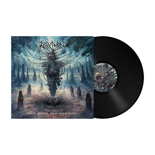 Vinyl record with dark, detailed album art of a mechanical figure.
