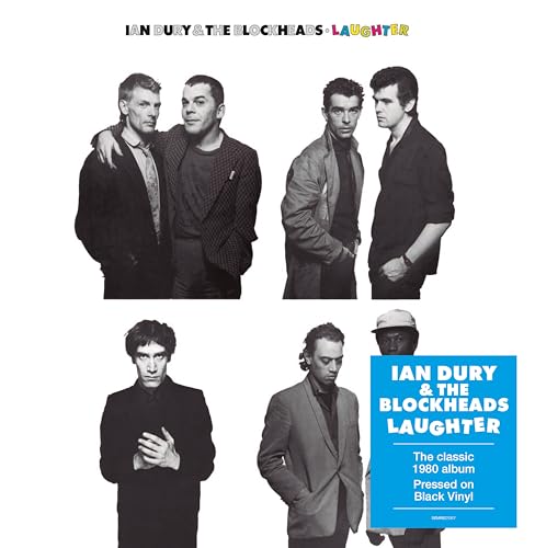 Album cover for Ian Dury & The Blockheads’ “Laughter” featuring band portraits.