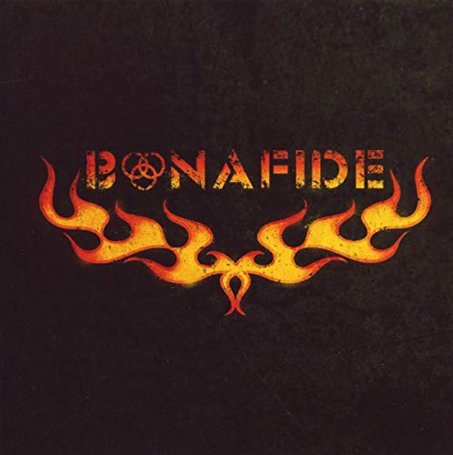 CD cover with "Bonafide" text and orange flame graphics on black.