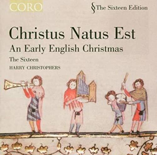 CD cover with medieval musicians and text “Christus Natus Est”.