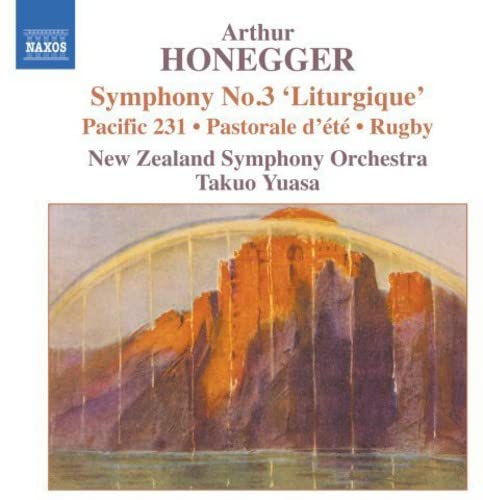 CD cover for Honegger’s Symphony No. 3 ‘Liturgique’ with mountain landscape.