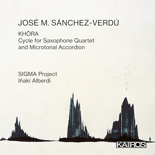 CD cover for "KHORA" by José M. Sánchez-Verdú, featuring abstract mountains.