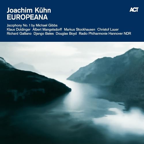 Joachim Kühn’s “Europeana” vinyl album cover with a mountain landscape.