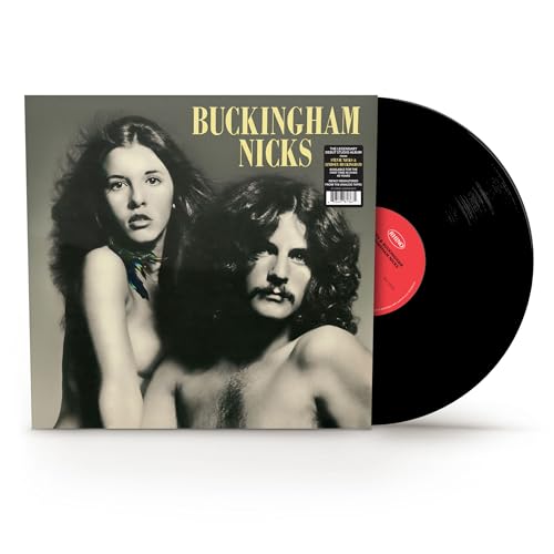 Buckingham Nicks vinyl record with portrait of a man and woman.