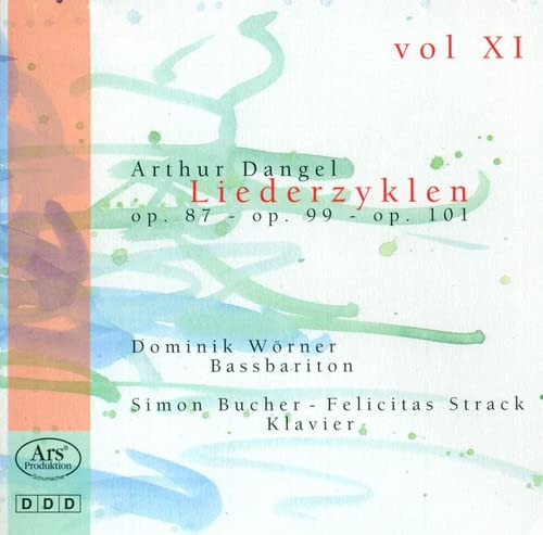 CD cover for Arthur Dangel’s Lieder cycles with abstract watercolor design.