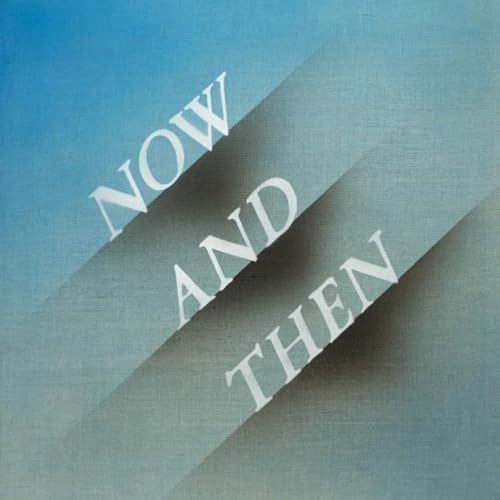 Album cover for The Beatles’ “Now And Then” with blue gradient background.