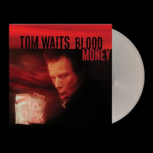 Tom Waits “Blood Money” vinyl record with a portrait of Waits.