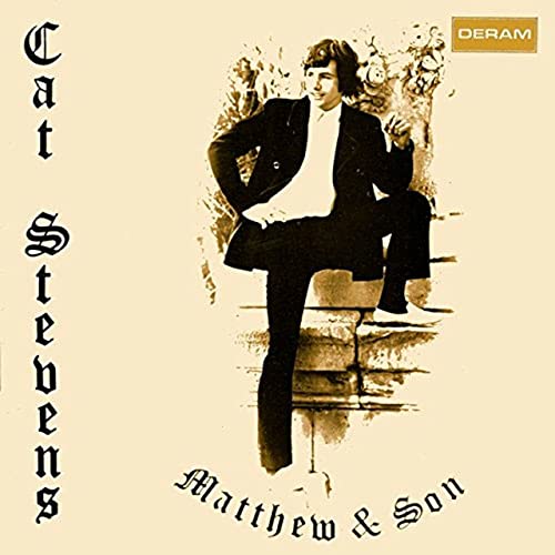Cat Stevens album cover, "Matthew & Son," featuring a man in a suit.