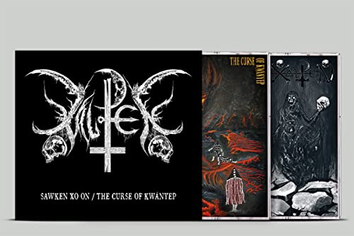 Black and red CD case for Xalpen’s “The Curse Of Kwányep” with gothic imagery.