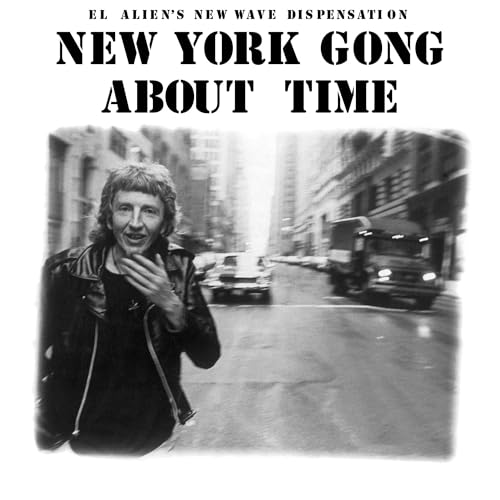 Black and white album cover featuring a man on a city street.