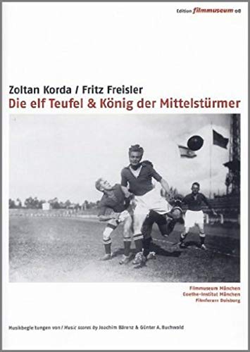 Black and white DVD cover featuring three soccer players in action.
