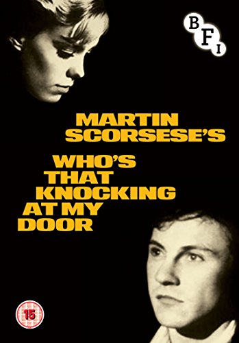 DVD cover for "Who's That Knocking At My Door" featuring two faces.