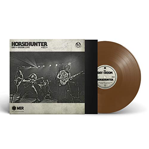 Brown vinyl record and album cover featuring a live band performance.