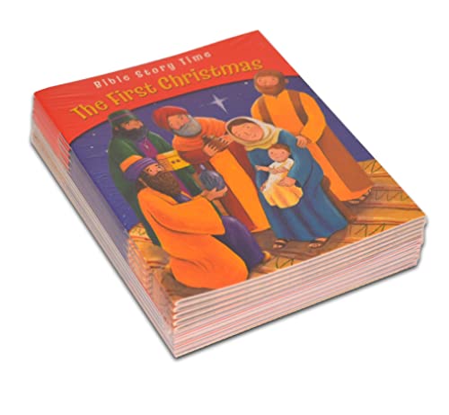 Stack of ten children’s books depicting the Nativity scene.