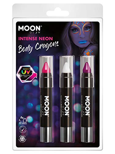 Smiffys Moon Glow Intense Neon UV Body Crayons,
