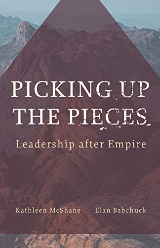 Book cover: "Picking Up the Pieces" with mountain landscape background.