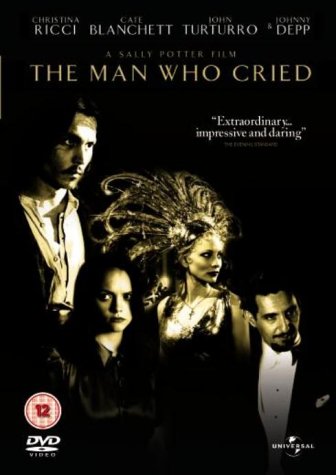 DVD cover for "The Man Who Cried" featuring actors and ornate headdress.