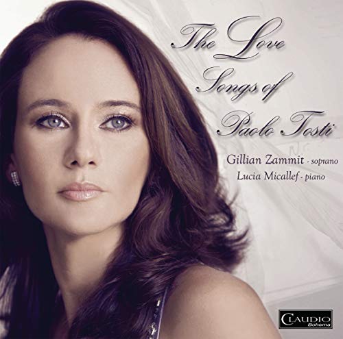 CD cover featuring soprano Gillian Zammit and text: "The Love Songs of Paolo Tosti.