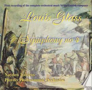 CD cover for Louis Glass’s Symphony No. 4, with abstract painting.