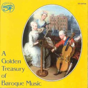 CD cover: Baroque musicians in an oval frame on a yellow background.