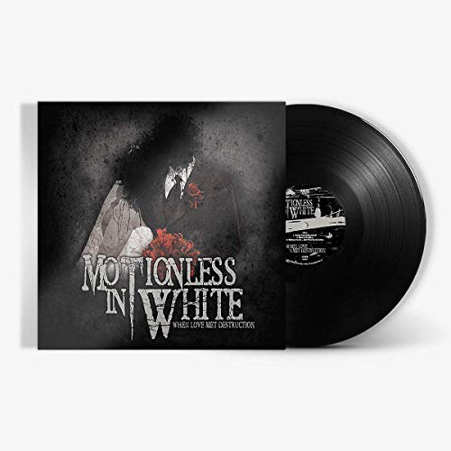 Motionless In White vinyl record with a shadowy figure on the cover.