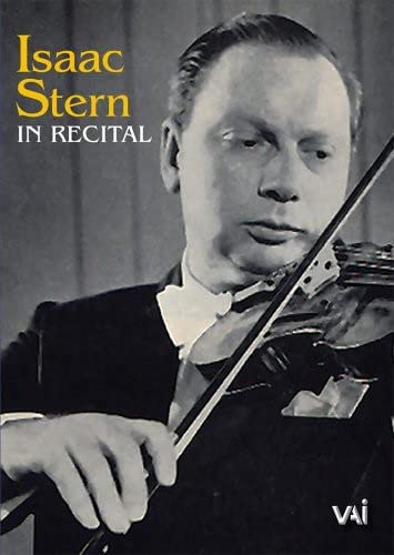 Isaac Stern playing violin, DVD cover image.