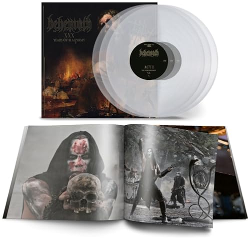 Vinyl record set with album cover, clear discs, and an open photo booklet.