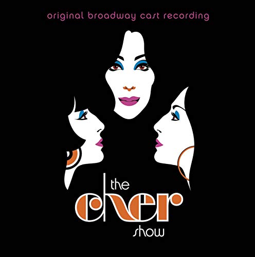 CD cover for “The Cher Show” featuring stylized portraits of Cher.