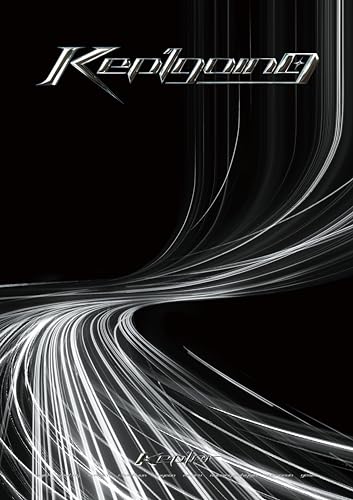 Kep1er album cover: abstract white lines on a dark background.