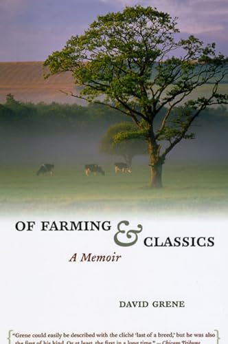 Book cover with a tree, cows in a field, and title “Of Farming & Classics.”