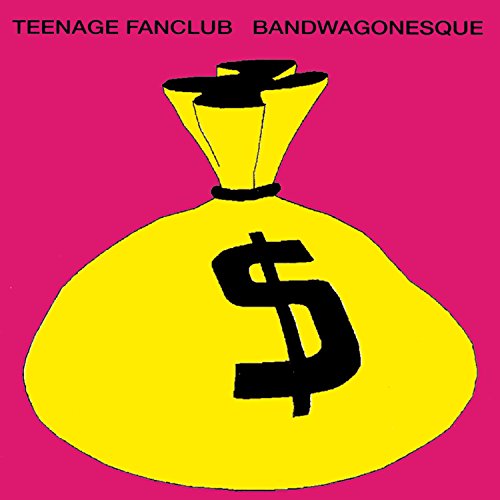 Album cover: yellow bag of money with a dollar sign on magenta.