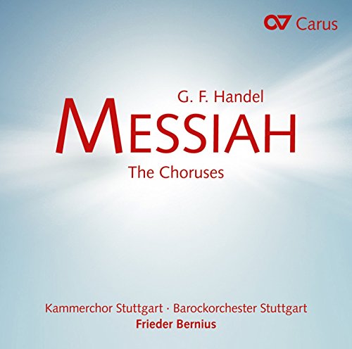CD cover for Handel's Messiah - The Choruses, featuring red text on blue.