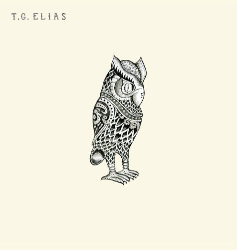 CD cover with a detailed black and white illustration of an owl.