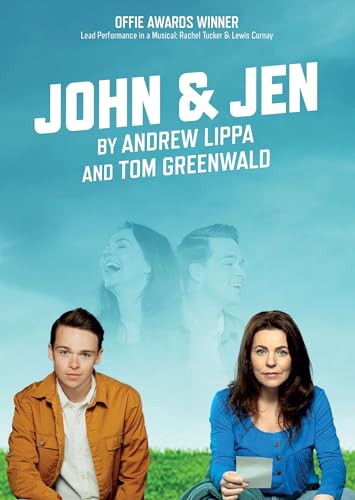 DVD cover for musical “John & Jen” featuring two actors and blurred figures.