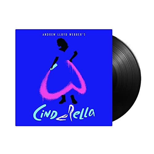 Cinderella vinyl record with blue cover featuring a silhouette and pink heart.