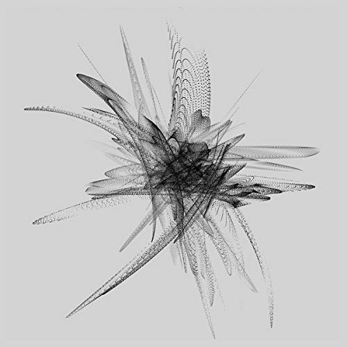 Abstract black and gray fractal design resembling a burst or flower.