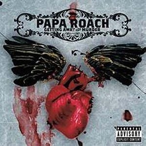 Papa Roach album cover: a red heart with black wings, splattered with blood.