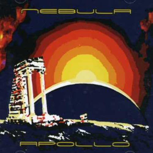CD cover: ruins silhouetted against a vibrant orange and yellow sun.