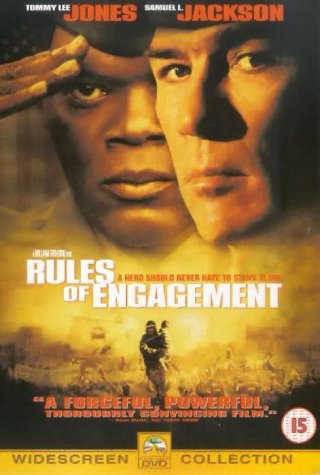 DVD cover for "Rules of Engagement" featuring Tommy Lee Jones and Samuel L. Jackson.