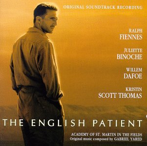 CD cover for "The English Patient" soundtrack, featuring Ralph Fiennes.