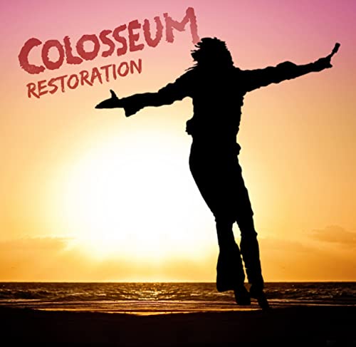 Colosseum āRestorationā CD cover: silhouette against a sunset beach.