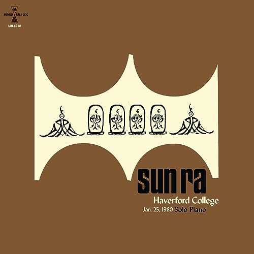 Vinyl record cover for Sun Ra’s “Haverford College” with abstract design.